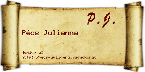 Pécs Julianna névjegykártya